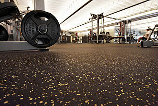 Up close view of the REGUPOL aktiv flooring in Horsham Athletic Club.