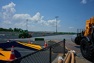 ELCO High School - Installation Process of REGUPOL abzorb REGUPOL abzorb as it is being installed onto the ELCO High School football field.